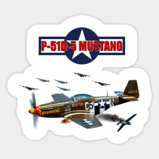 The Legendary P51D 5 Mustang Aircraft motormaniac Sticker